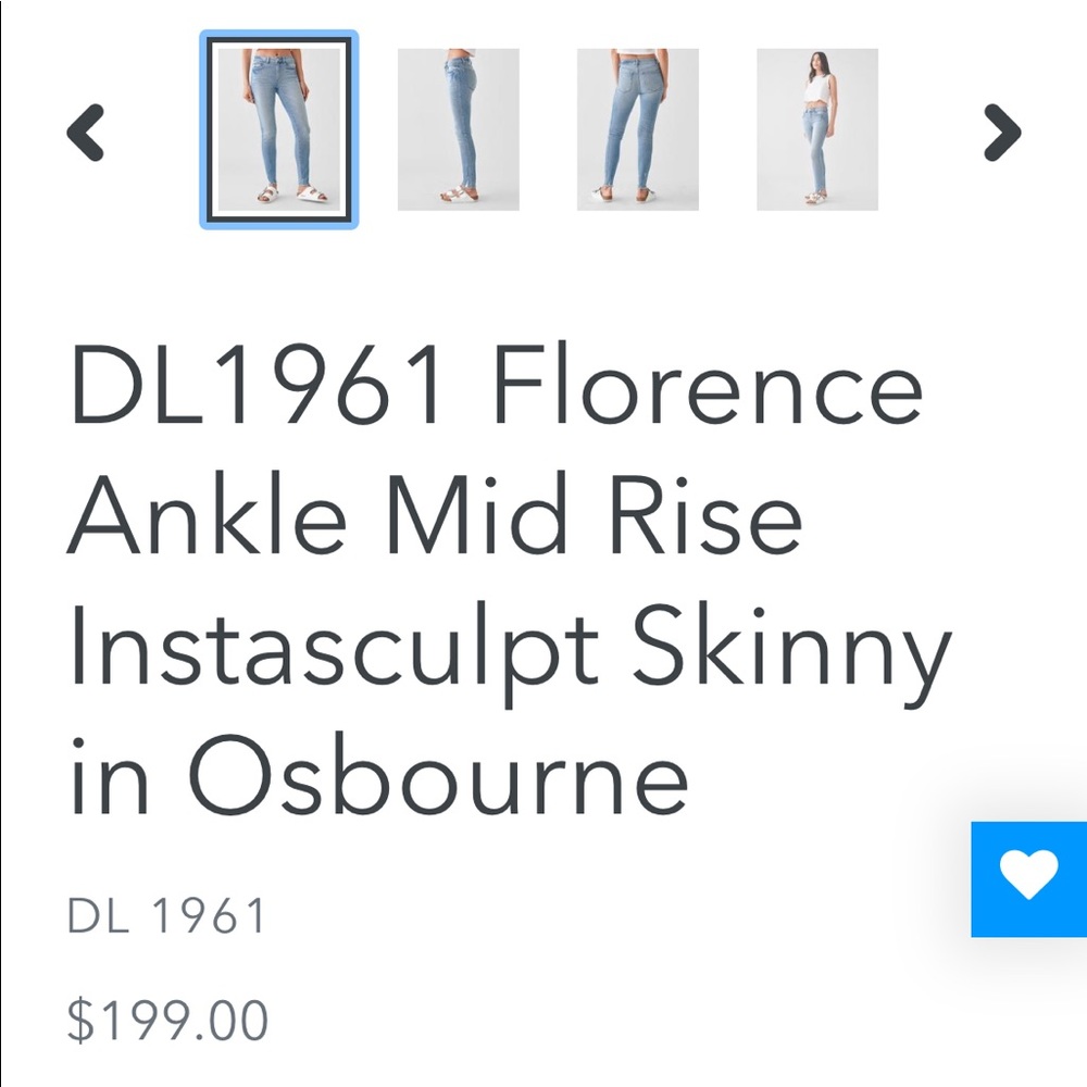 NWT DL1961 Florence Ankle amid-Rise Instasculpt - Picture 3 of 11
